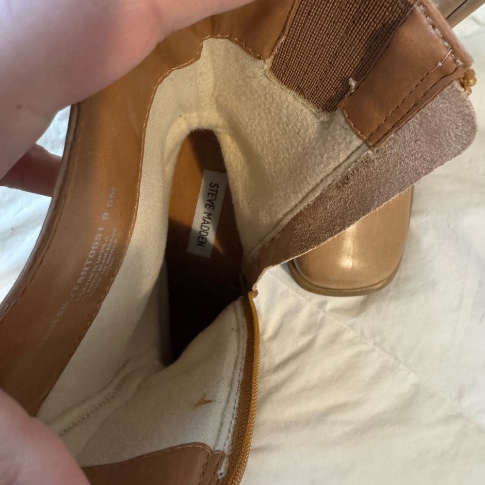90’s Vintage Chunky Mid Calve Steve Madden Leather Boots - Picture 6 of 8